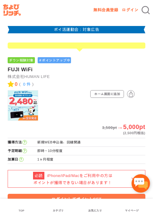 FUJI WiFiの過去最高画像（ちょびリッチ・2026年4月28日）