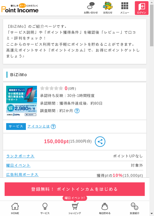 bizの過去最高画像（ポイントインカム・2026年3月8日）
