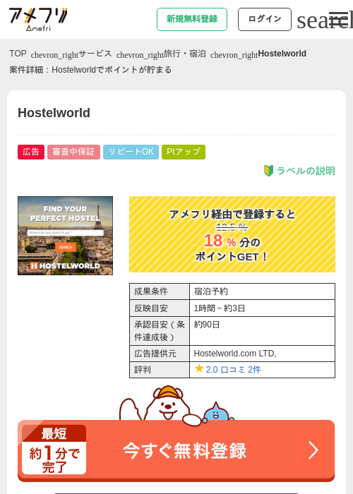 Hostelworldの過去最高画像（アメフリ・2026年4月23日）