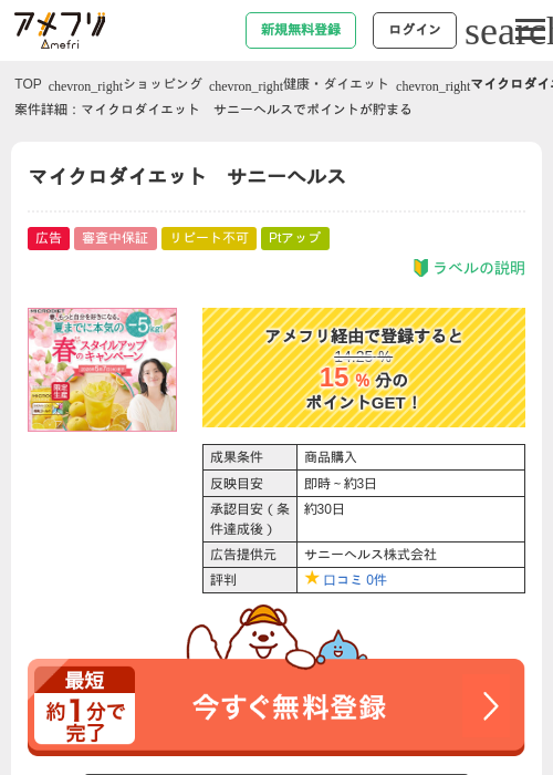 サニーヘルスの過去最高画像（アメフリ・2026年4月23日）