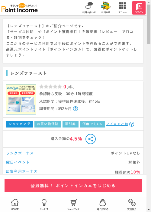 レンズファーストの過去最高画像（ポイントインカム・2026年3月9日）