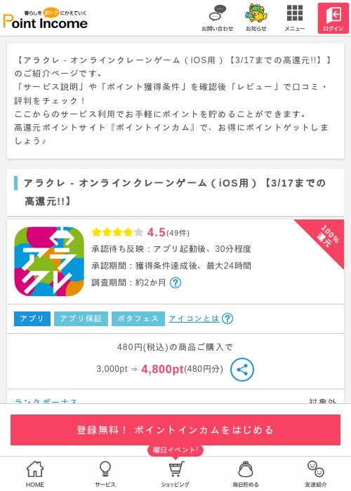 ラグの過去最高画像（ポイントインカム・2026年3月15日）