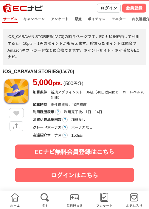 iOS_CARAVAN STORIES(LV.70)の過去最高画像（ECナビ・2026年4月14日）