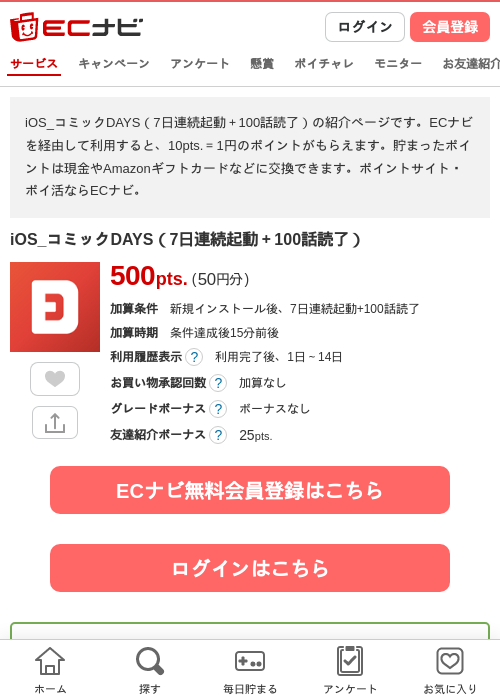 コミックDAYSの過去最高画像（ECナビ・2026年4月20日）
