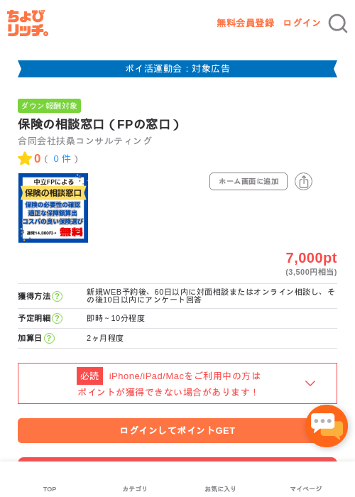 保険の相談窓口の過去最高画像（ちょびリッチ・2026年4月28日）