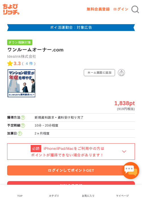 ワンルームオーナー.comの過去最高画像（ちょびリッチ・2026年4月27日）