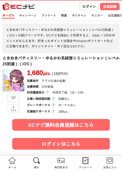 ときめきパティスリーの過去最高画像（ECナビ・2026年4月21日）
