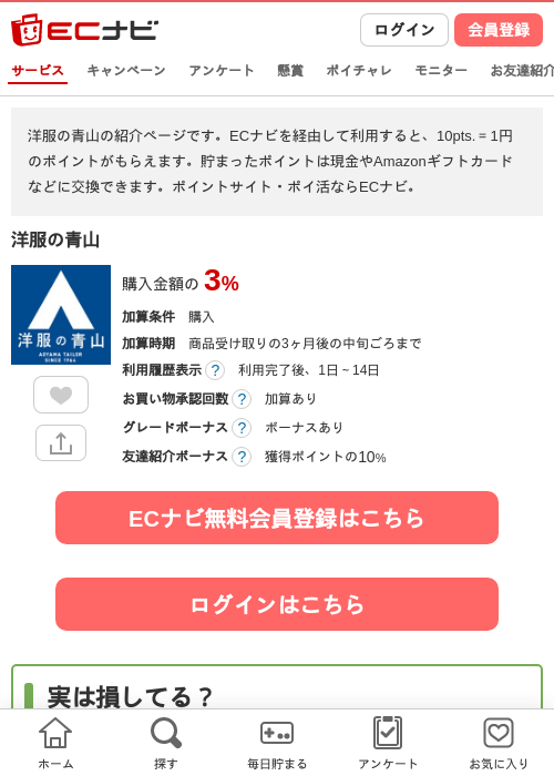 洋服の青山の過去最高画像（ECナビ・2026年4月23日）