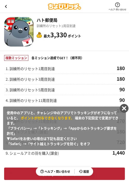 ハト郵便局の過去最高画像（ちょびリッチ（AppDriver）・2026年6月13日）