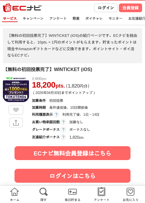win ticketの過去最高画像（ECナビ・2026年4月24日）