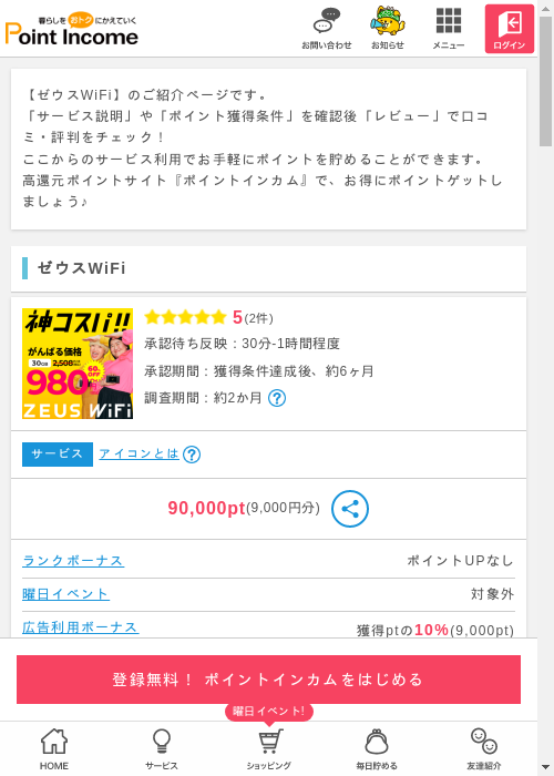wifiの過去最高画像（ポイントインカム・2026年3月8日）