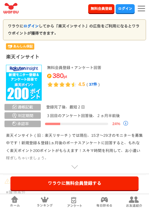 楽天インサイトの過去最高画像（ワラウ・2026年4月5日）
