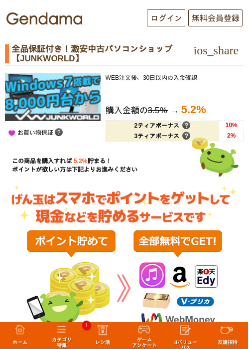 全品保証付き！激安中古パソコンショップ【JUNKWORLD】の過去最高画像（げん玉・2026年5月14日）