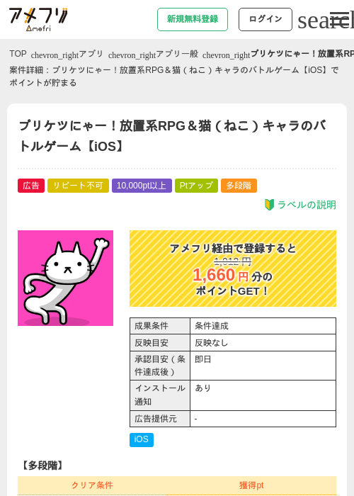 プリケツにゃー！放置系RPG＆猫（ねこ）キャラのバトルゲーム【iOS】の過去最高画像（アメフリ・2026年4月30日）