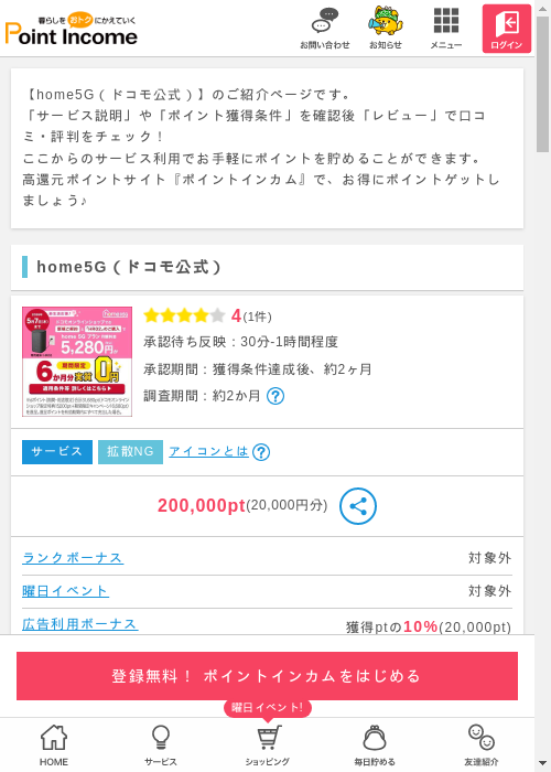 HOMEの過去最高画像（ポイントインカム・2026年3月8日）