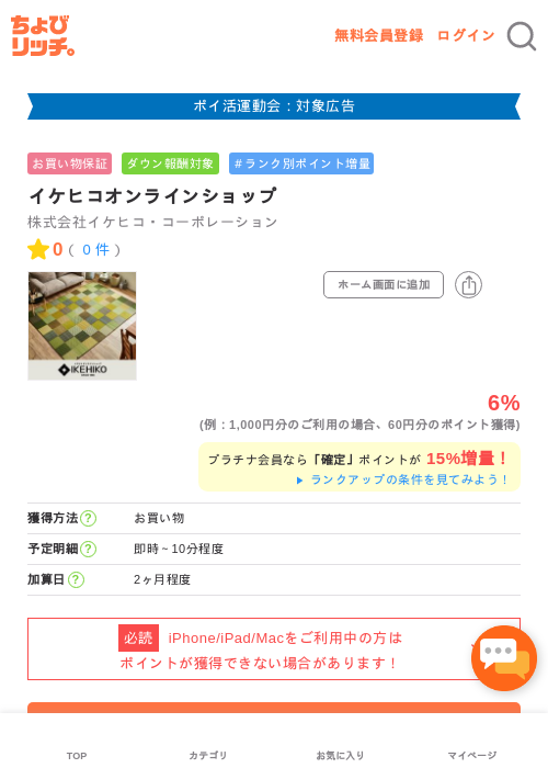 イケヒコオンラインショップの過去最高画像（ちょびリッチ・2026年4月30日）