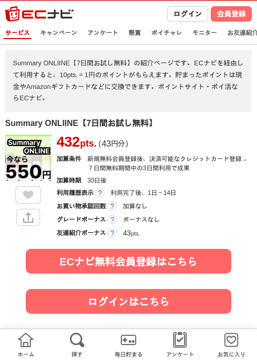 Summary ONLIINEの過去最高画像（ECナビ・2026年4月14日）