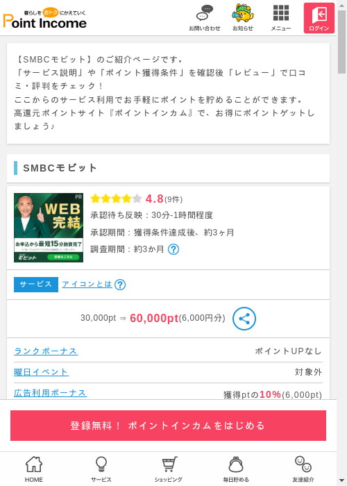 SMBCモビットの過去最高画像（ポイントインカム・2026年3月9日）