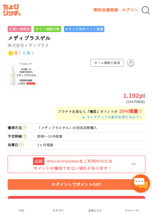 メディプラスゲルの過去最高画像（ちょびリッチ・2026年5月2日）