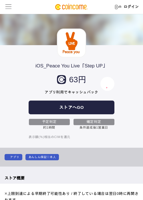 iOS_Peace You Live「Step UP」の過去最高画像（COINCOME・2026年5月22日）