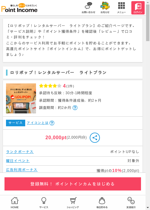 ロリポップの過去最高画像（ポイントインカム・2026年3月6日）
