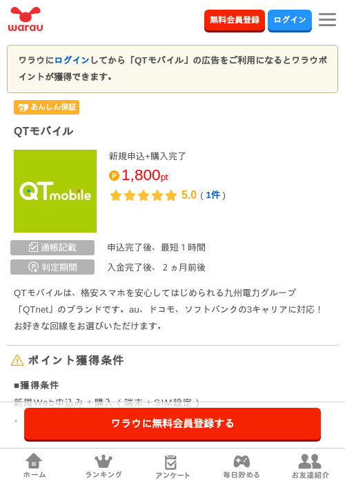QTモバイルの過去最高画像（ワラウ・2026年6月1日）