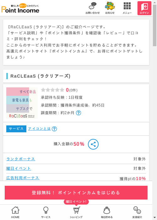 RaCLEaaS (ラクリアーズ)の過去最高画像（ポイントインカム・2026年3月7日）