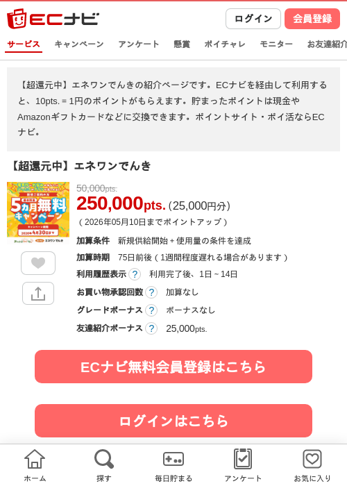 エネワンでんきの過去最高画像（ECナビ・2026年5月1日）