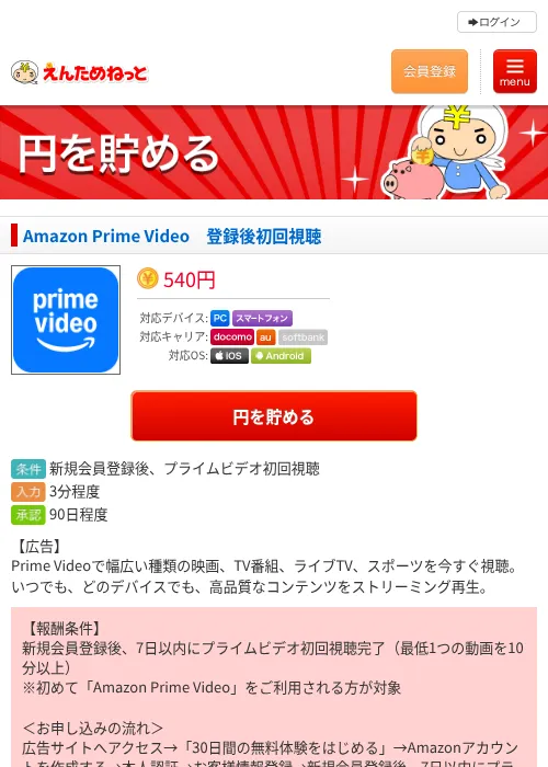 Amazon Prime Video　登録後初回視聴の過去最高画像（えんためねっと・2026年6月10日）