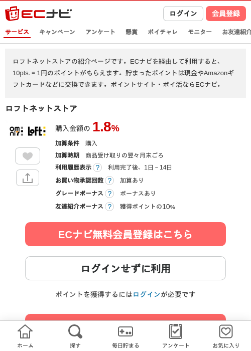 ロフトネットストアの過去最高画像（ECナビ・2026年4月21日）