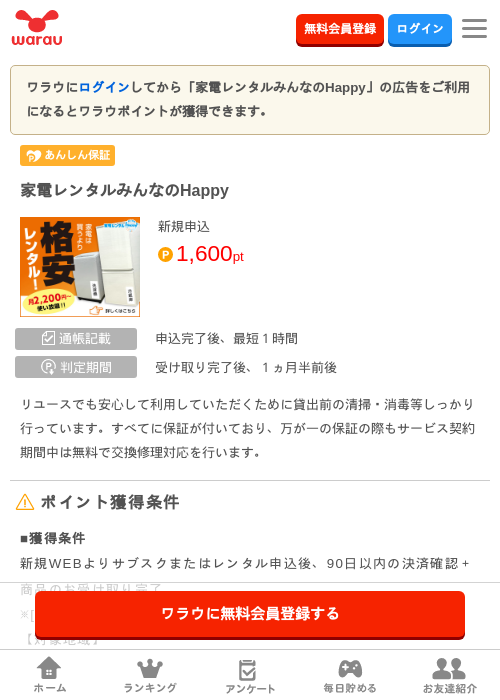 家電レンタルの過去最高画像（ワラウ・2026年3月26日）