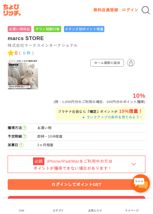 marcs STOREの過去最高画像（ちょびリッチ・2026年5月1日）
