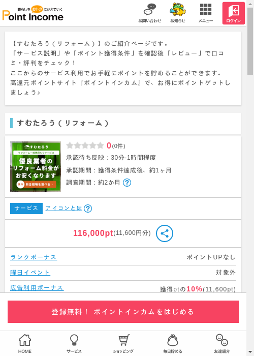 リフォームの過去最高画像（ポイントインカム・2026年3月9日）
