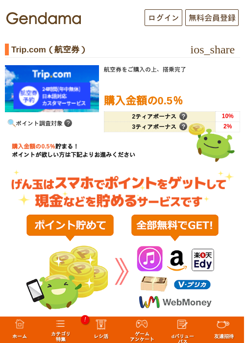 Trip.com（航空券）の過去最高画像（げん玉・2026年5月13日）