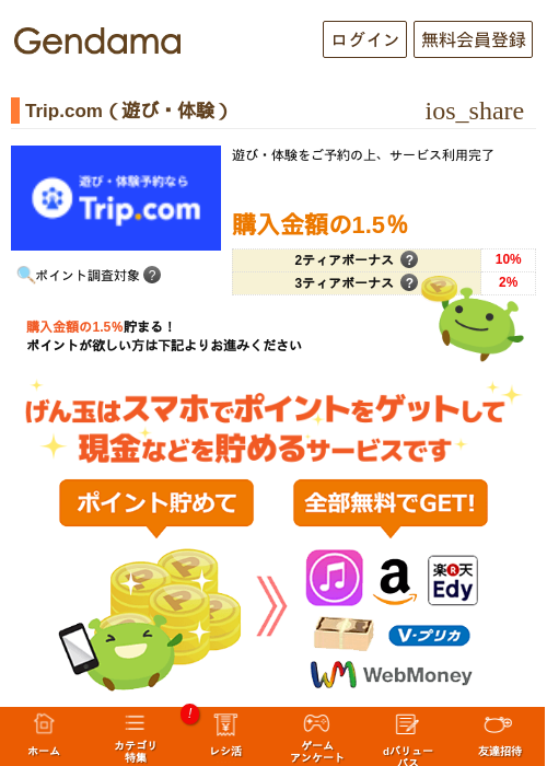 Trip.com（遊び・体験）の過去最高画像（げん玉・2026年5月13日）
