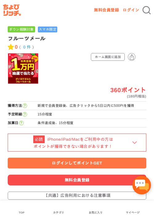フルーツメールの過去最高画像（ちょびリッチ・2026年5月2日）