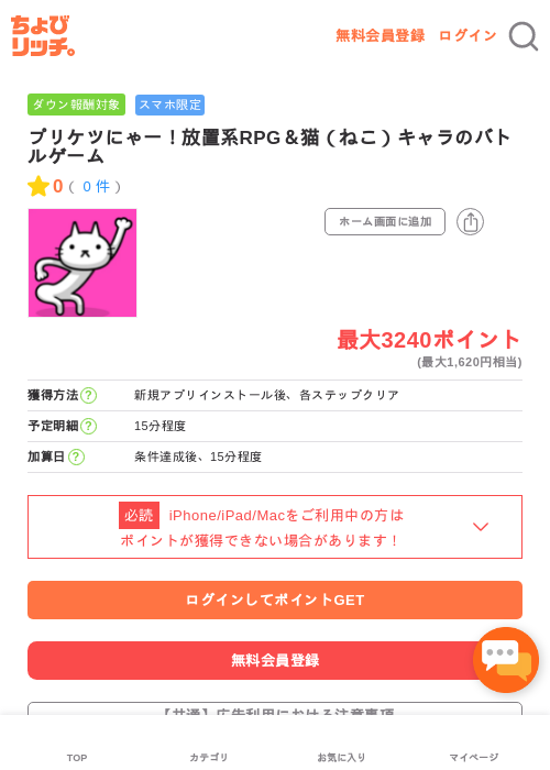 プリケツにゃー！放置系RPG＆猫（ねこ）キャラのバトルゲームの過去最高画像（ちょびリッチ・2026年5月2日）