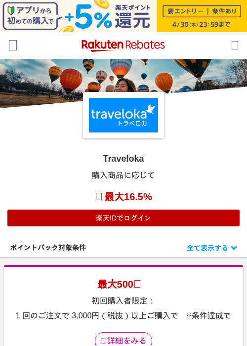 Travelokaの過去最高画像（楽天リーベイツ・2026年4月27日）