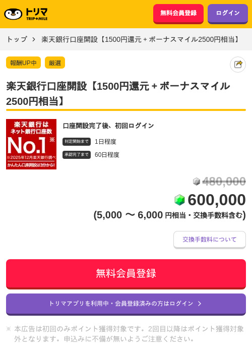 楽天銀行の過去最高画像（トリマ・2026年4月1日）