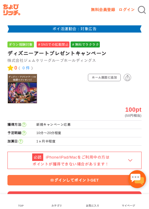 ディズニーアートプレゼントキャンペーンの過去最高画像（ちょびリッチ・2026年4月30日）