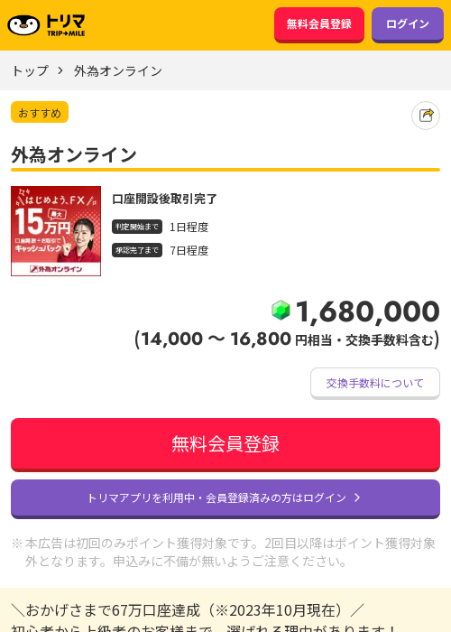 外為オンラインの過去最高画像（トリマ・2026年3月23日）