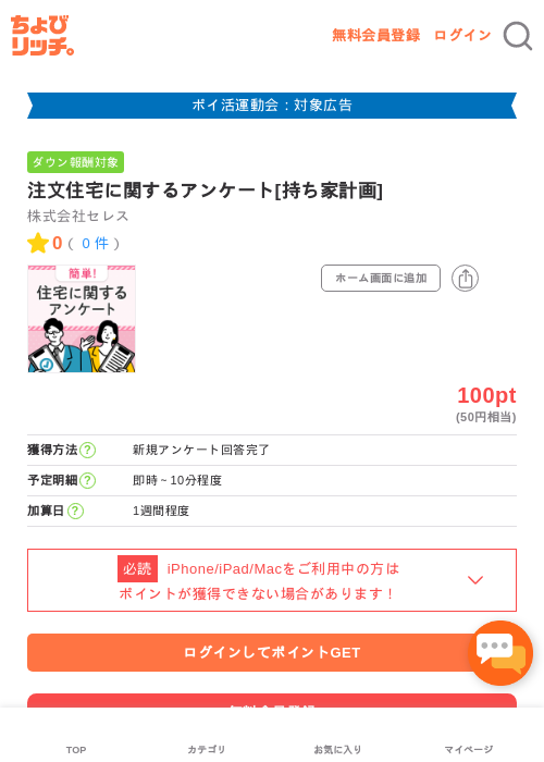 注文住宅に関するアンケート[持ち家計画]の過去最高画像（ちょびリッチ・2026年4月30日）