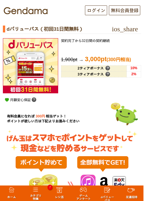 dバリューパス（初回31日間無料）の過去最高画像（げん玉・2026年5月9日）
