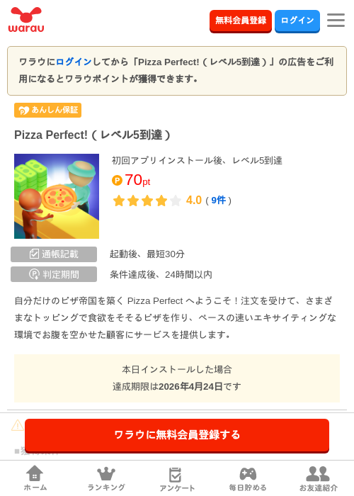 pizza perfectの過去最高画像（ワラウ・2026年4月11日）