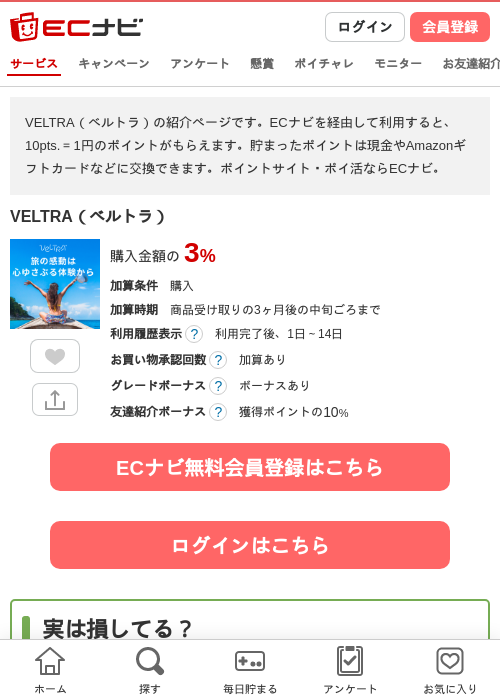 VELTRA（ベルトラ）の過去最高画像（ECナビ・2026年4月23日）