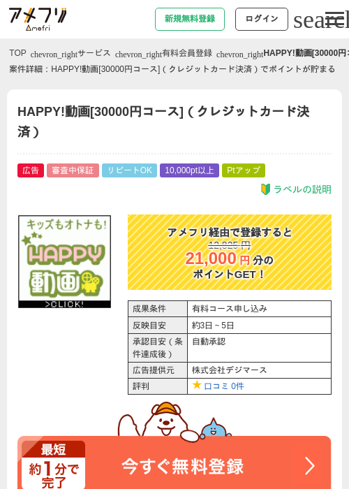 HAPPY!動画[30000円コース]（クレジットカード決済）の過去最高画像（アメフリ・2026年5月1日）