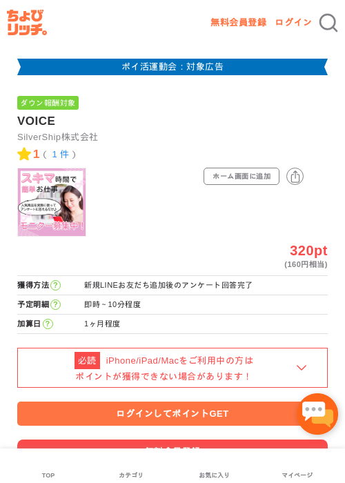 VOICEの掲載記録画像(ちょびリッチ・2026年4月30日)