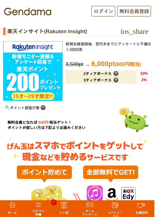 楽天インサイト(Rakuten Insight)の掲載記録画像（げん玉・2026年8月5日）