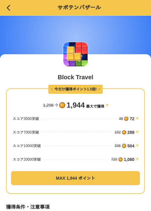 Block Travelの掲載記録画像(MIKOSHI(SKYFLAG)・2026年8月23日)