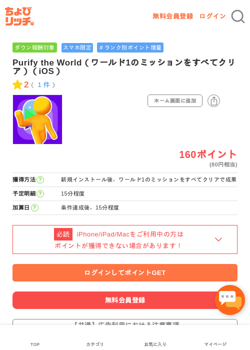 Purify the World（ワールド1のミッションをすべてクリア）（iOS）の過去最高画像（ちょびリッチ・2026年5月3日）